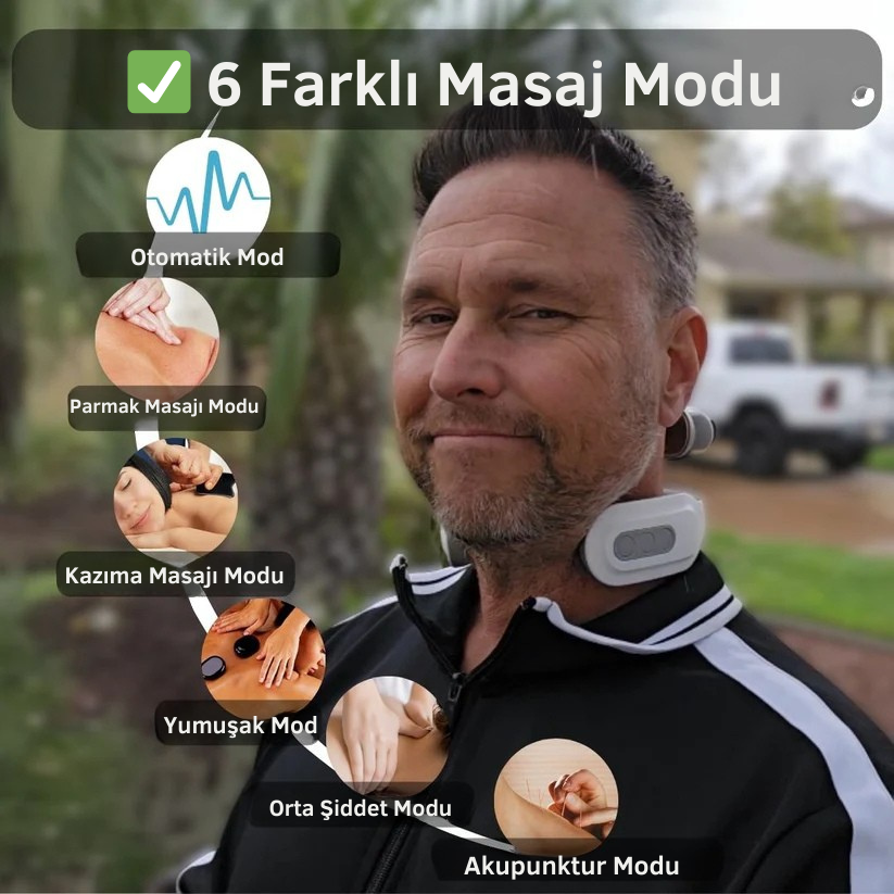 DoktorMedikal™ - Boyun Masaj Aleti 2.0 (Isı + EMS + Boyun Çekme Teknolojisi)