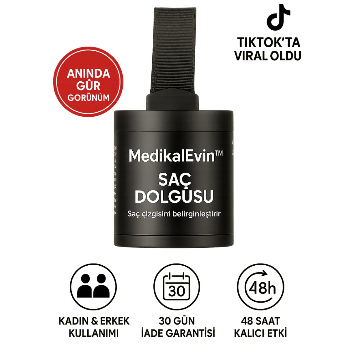 DoktorMedikal Root'd™ Saç Kök Güçlendirici Kapatıcı Pudra (48 Saat Kalıcı Etki)
