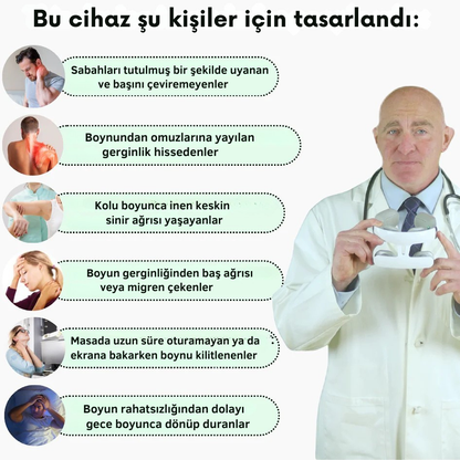 DoktorMedikal™ - Boyun Masaj Aleti 2.0  (Isı + EMS + Boyun Çekme Teknolojisi)